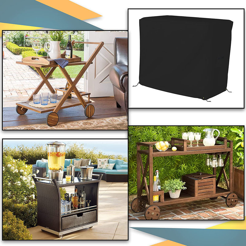 Arlmont & Co. Multipurpose Heavy Duty Waterproof Bar Cart Cover, Outdoor Serving Cart Cover